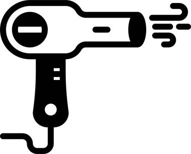 Saç kurutma makinesi. Web simgesi basit illüstrasyon