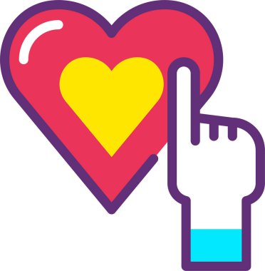 Kalp. Web simgesi basit illüstrasyon