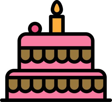 parti pasta simgesi ve vektör illüstrasyonu beyaz arkaplanda izole edildi