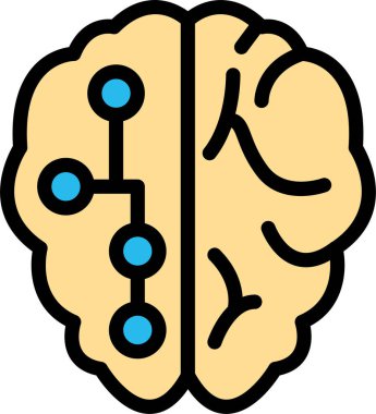 Beyin web simgesi, basit vektör illüstrasyonu  