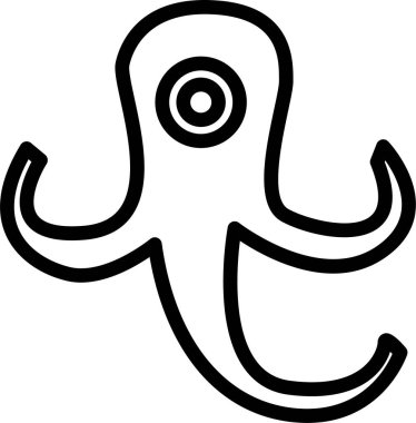 Ahtapot. Web simgesi basit illüstrasyon