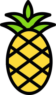 Ananas. Web simgesi basit illüstrasyon