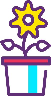 Çiçek. Web simgesi basit illüstrasyon