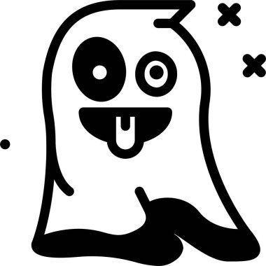 Hayalet simgesi, vektör illüstrasyonu beyaz arkaplanda izole edildi  