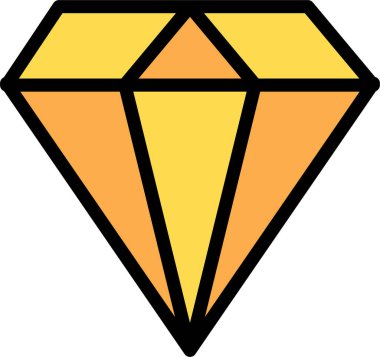 Elmas. Web simgesi basit illüstrasyon