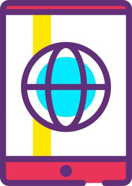 Dünya. Web simgesi basit illüstrasyon