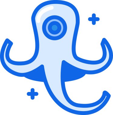 Ahtapot. Web simgesi basit illüstrasyon