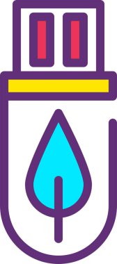 usb flash disk simgesi, vektör illüstrasyonu