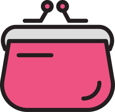 Makyaj çantası. Web simgesi basit illüstrasyon