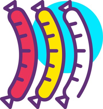 Sosis. Web simgesi basit illüstrasyon