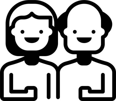 Bir çift. Web simgesi basit illüstrasyon