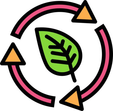 Ekoloji. Web simgesi basit illüstrasyon