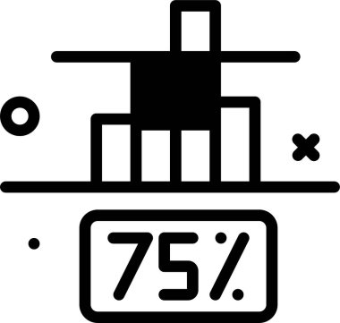 Beyaz arkaplanda izole edilmiş ikon ve vektör illüstrasyonunu istatistiksel olarak analiz et  