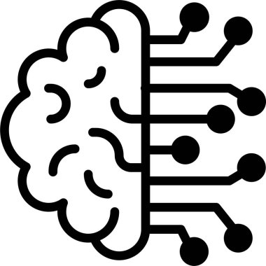 Beyin. Web simgesi basit illüstrasyon