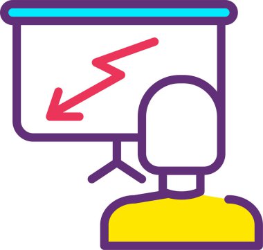 Sunum. Web simgesi basit illüstrasyon