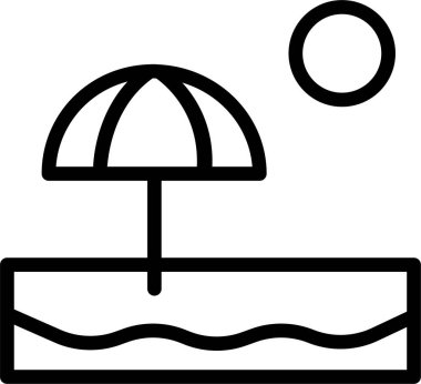 Şemsiye. Web simgesi basit illüstrasyon