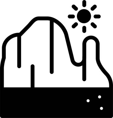 Dağlar. Web simgesi basit illüstrasyon