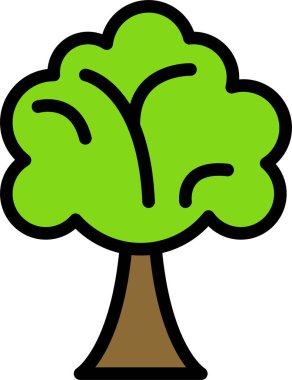 ağaç web simgesi, basit vektör illüstrasyonu 