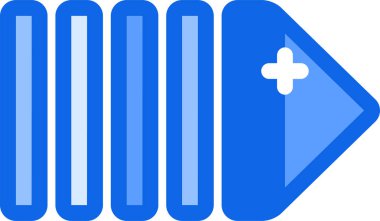 Tıbbi ve sağlık vektör ikonu. biçim iki renkli düz sembol, mavi ve beyaz renkler, yuvarlak açılardır,