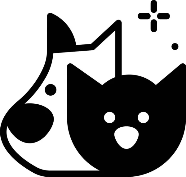 Γάτα Web Εικονίδιο Απλή Απεικόνιση — Διανυσματικό Αρχείο