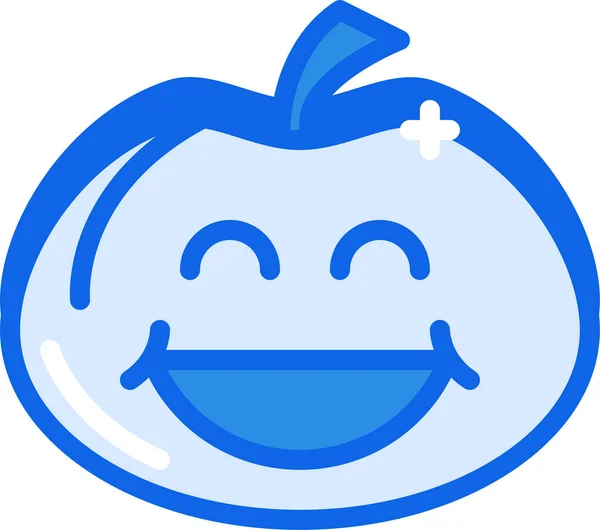 Mavi Bir Elmanın Çizimi — Stok Vektör