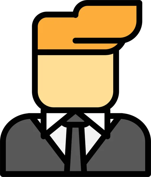 Hombre Negocios Icono Web Ilustración Simple — Vector de stock