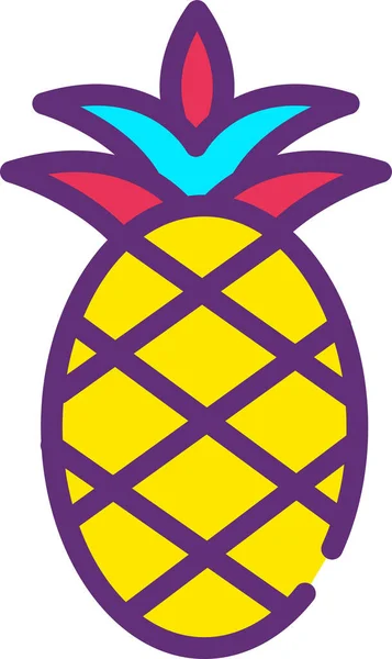 Ananas Web Icoon Eenvoudige Illustratie — Stockvector