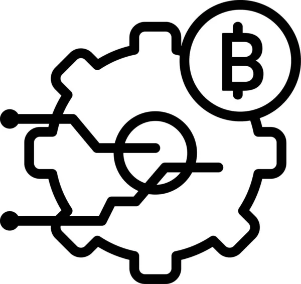 Bitcoin Icono Web Ilustración Simple — Vector de stock