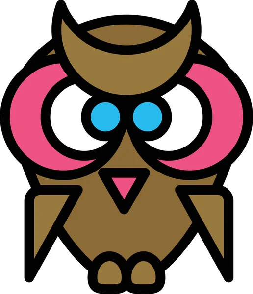 Hibou Icône Web Design Simple — Image vectorielle