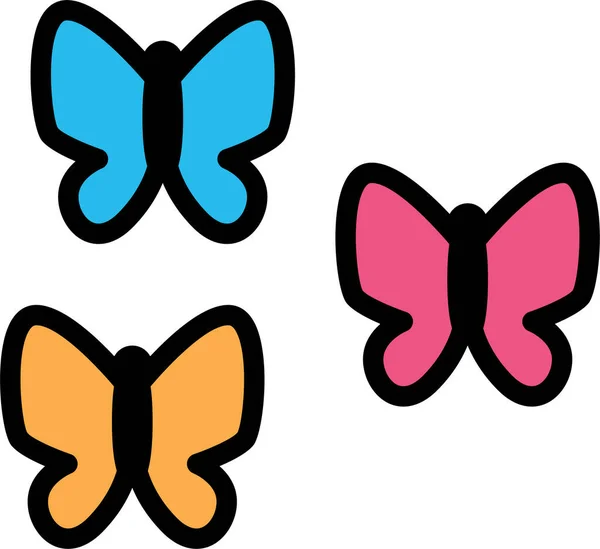 Mariposa Icono Vector Ilustración — Archivo Imágenes Vectoriales