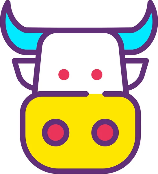 Bull Web Icon Illustration Simple — Image vectorielle