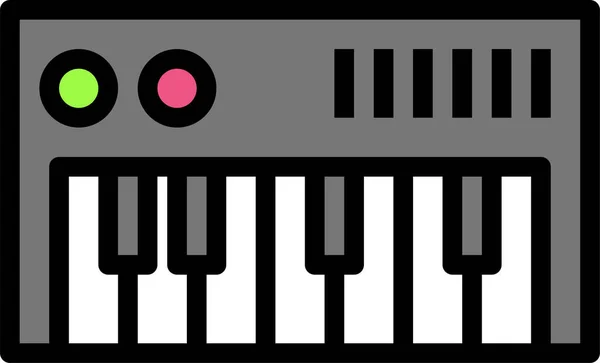 Icona Tastiera Pianoforte Illustrazione Piatta Delle Icone Vettoriali Musicali Del — Vettoriale Stock