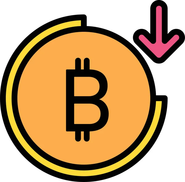 Bitcoin Icono Web Ilustración Simple — Vector de stock