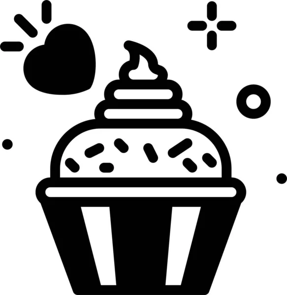 Cupcake Webb Ikon Enkel Illustration — Stock vektor