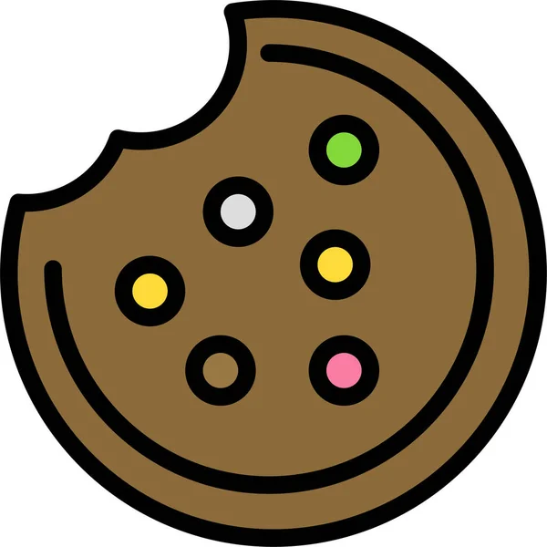 Icono Web Cookie Ilustración Simple — Vector de stock