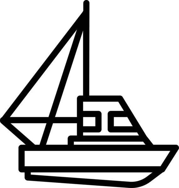 Hajó Web Ikon Egyszerű Vektor Illusztráció — Stock Vector
