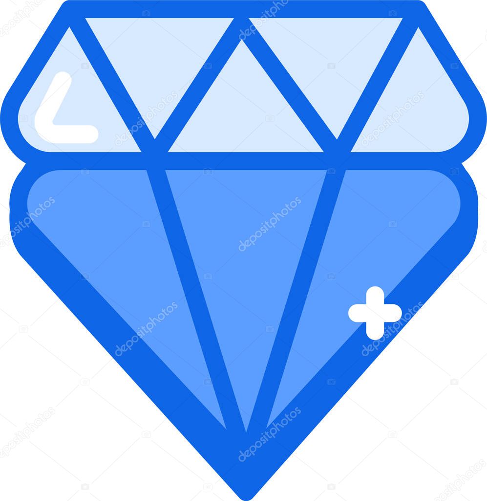 diamond icon, vector illustration