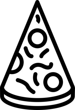 Pizza web simgesi, beyaz arkaplanda izole edilmiş basit vektör çizimi