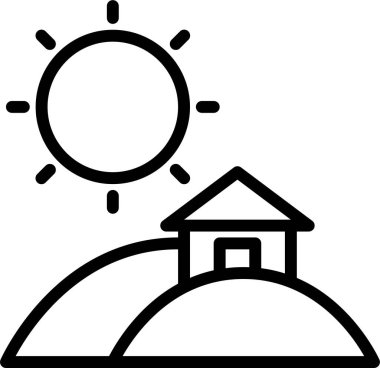 Güneş. Web simgesi basit illüstrasyon