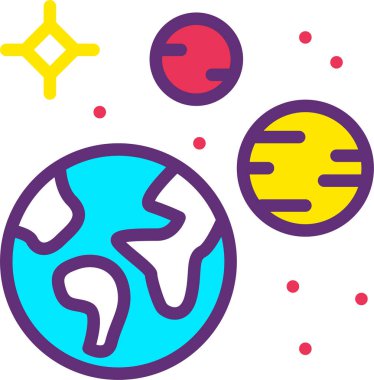 Gezegen. Web simgesi basit illüstrasyon 