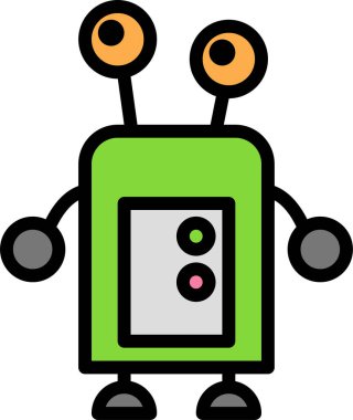 robot. Web simgesi basit illüstrasyon