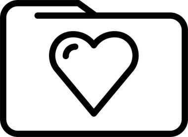 Dizin simgesinde kalp, beyaz arkaplanda izole edilmiş vektör illüstrasyonu  