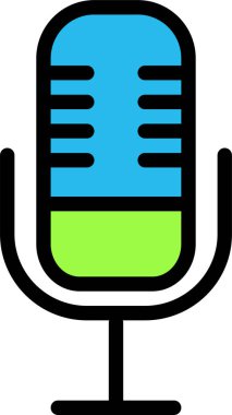 Mikrofon. Web simgesi basit illüstrasyon