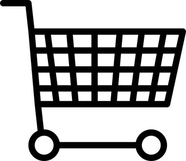 Alışveriş arabası simgesi, vektör illüstrasyonu