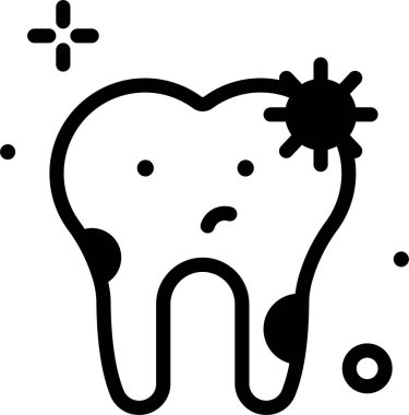 Diş çizgisi simgesi, vektör illüstrasyonu beyaz arkaplanda izole edildi  