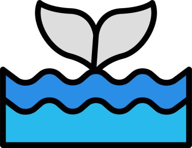 balina ağı simgesi, yaz vektör resimleme