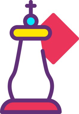 Satranç web simgesi, basit vektör illüstrasyonu