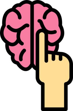 Beyin web simgesi, basit vektör illüstrasyonu  