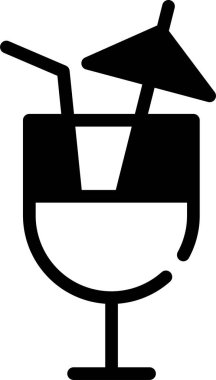 Kokteyl web simgesi vektör illüstrasyonu