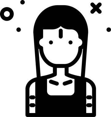 Kadın. Web simgesi basit illüstrasyon